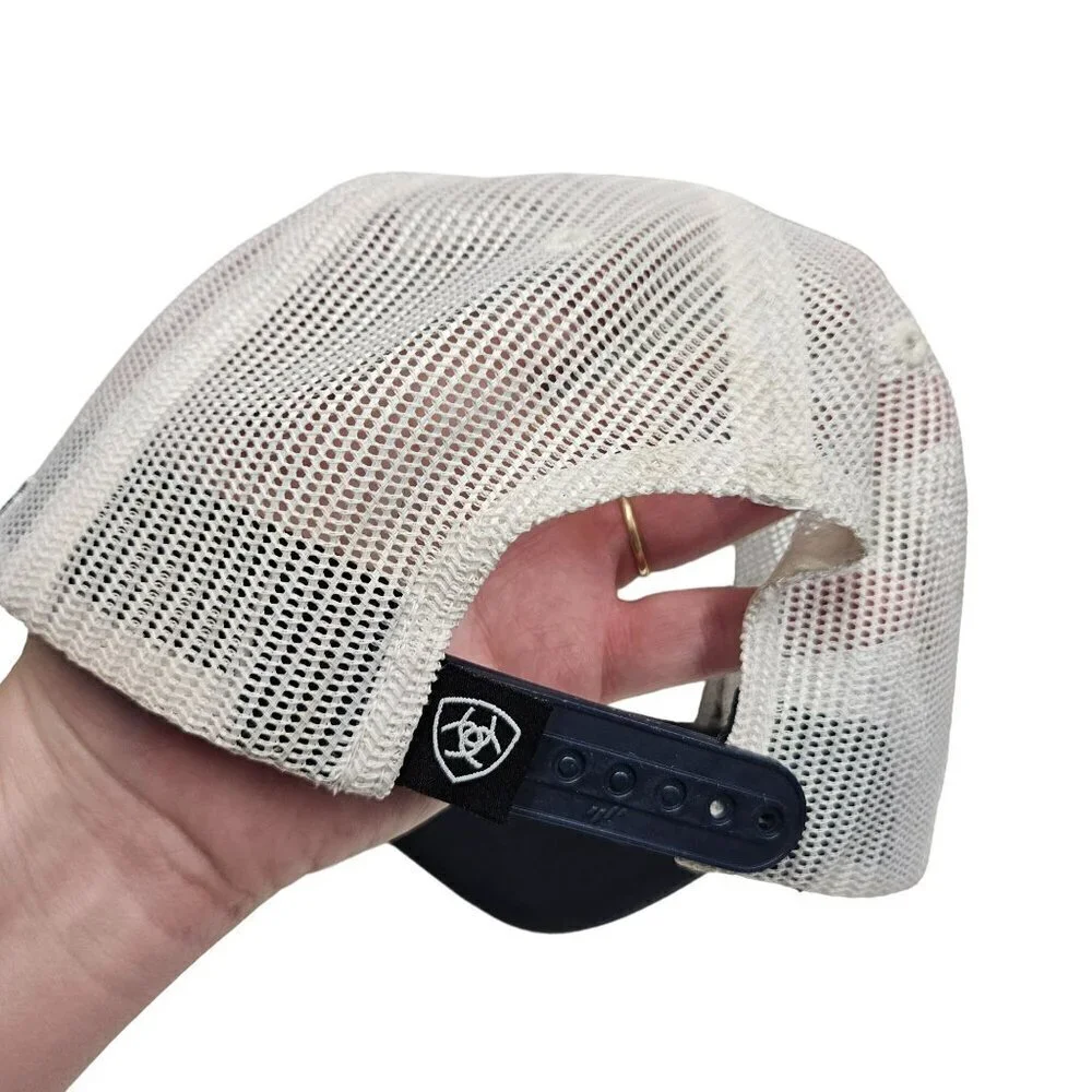 Ariat Men's Mesh Trucker Cap With American Flag & Logo Adjustable‎